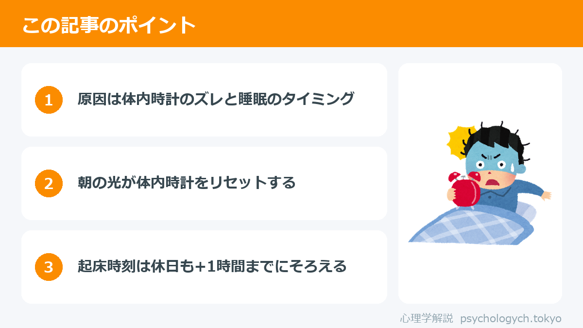 朝起きられないのは甘えではないのポイント図解