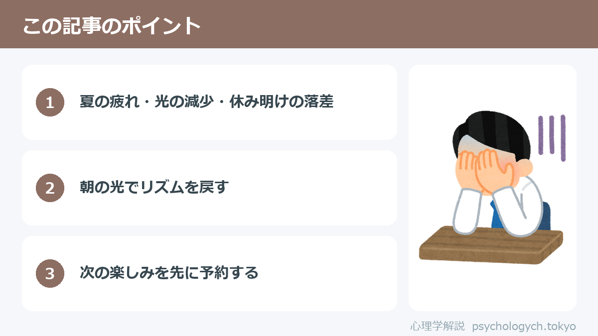 9月になると憂鬱になる理由のポイント図解